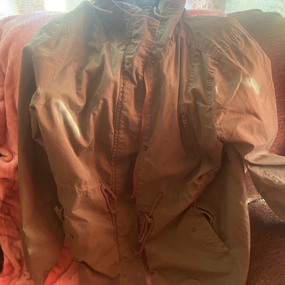 Ambiance Khaki Jacket with Brass Accents